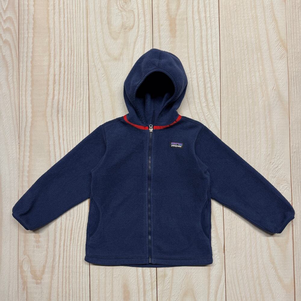 Patagonia Baby Synchilla Cardigan Hoody Toddler Size 4T Fleece Jacket Navy